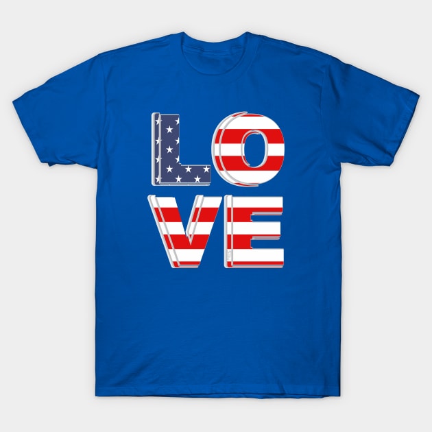 LOVE THE AMERICAN FLAG T-Shirt by ejsulu